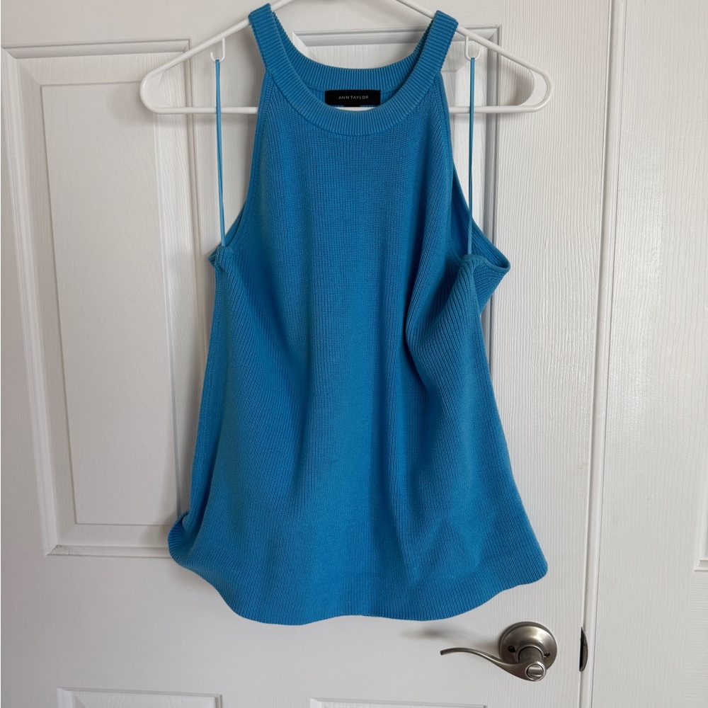 Ann Taylor Blue Boxy Sleeveless Tank Top